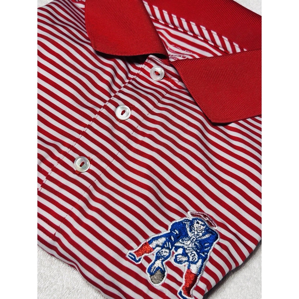 Vineyard Vines Men's S New England Patriots Performance Polo Shirt Red Stripe
